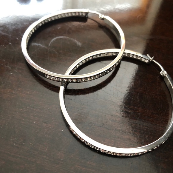 Stud Hoop Earrings - Picture 2 of 2